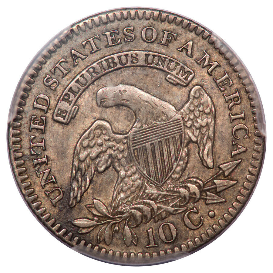 1821 Large Capped Bust Dime Back